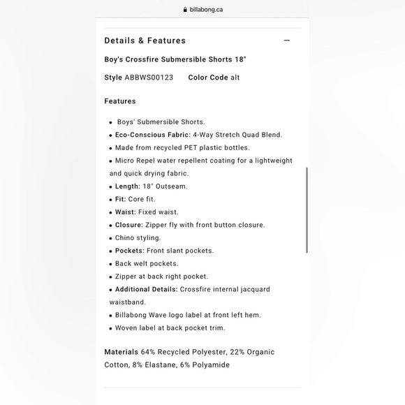 Billabong Youth Crossfire Submersibles - Picture 14 of 14